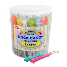 Easter Rock Candy Crystal Sticks Tub Of 36 All City Candy