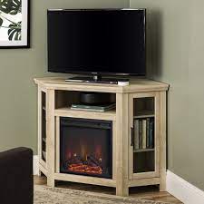 The walker edison 44 in. Walker Edison White Oak Corner Fireplace Tv Stand For Tvs Up To 55 Walmart Com Walmart Com