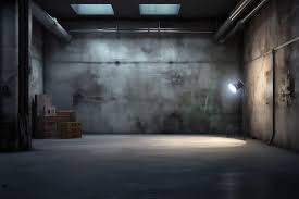 Dark Basement With Concrete Walls And