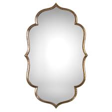 Surya Quatrefoil Aged Gold Wall Mirror