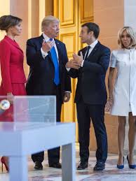 Brigitte macron, french president emmanuel macron, us president donald trump and first lady melania trump pose atop the eiffel tower in paris on july 13, 2107. Donald Trump Tells Brigitte Macron She S In Great Shape During Visit To Paris Abc News