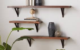 Dark Wood Shelves Living Room Shelves