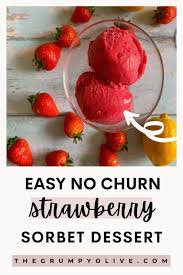 3 ing strawberry sorbet without