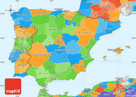 political simple map of spain
