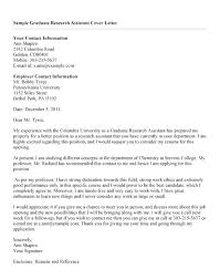 Sample Research Assistant Cover Letter Research Assistant Cover