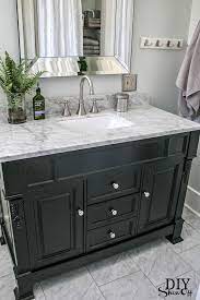 Black bathroom vanities come with rectangular, round, specialty and square shaped sinks. Bathroom Before And After Diy Show Off Diy Decorating And Home Improvement Blog Bathrooms Remodel Diy Bathroom Vanity Bathroom Design