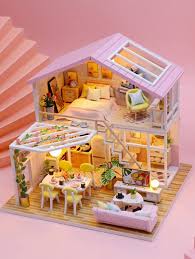 Mini Doll House Design Wood Diy Craft
