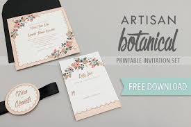 Free Delicate Floral Wedding Invitation Suite