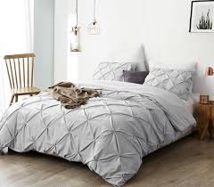 Gray Twin Xl Duvet Cover With Pin Tuck Design Unique Glacier Gray College Dorm Bedding Essentials