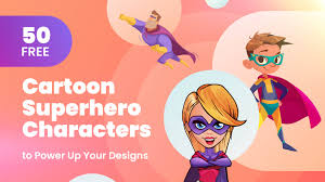50 free cartoon superhero characters to