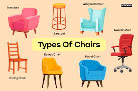 voary for types of chairs and