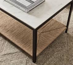 Theo 36 Marble Woven Coffee Table