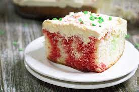 Topped off with whipped topping and other ingredients a poke cake is easy to assemble, moist, flavorful, and fun to both make and eat. Christmas Poke Cake Moore Or Less Cooking