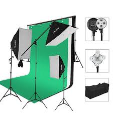 Craphy Photography Studio Lights Continuous Soft Box Lighting Kit 45w 5500k Daylight Soft Box 20x26 Background Support Stand 10x6 5ft 3 Backdrops 9x6ft White Back Green Carrying Bag Walmart Com Walmart Com