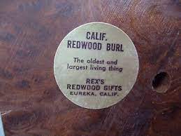 california redwood burl desk set