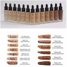 Younique Touch Mineral Liquid Foundation Shade Guideline
