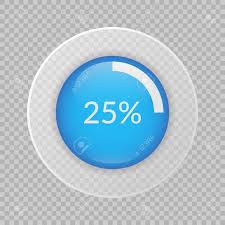 25 Percent Pie Chart On Transparent Background Percentage Vector