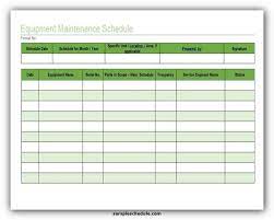 5 free equipment maintenance schedule