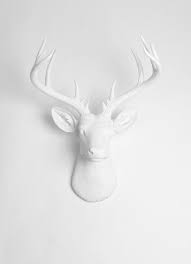white faux taxidermy deer head the xl