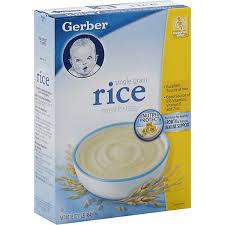 gerber single grain rice cereal for
