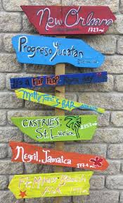 Directional Signs Arrow Signs Mileage Signs Tropical Wooden