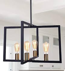 ¡lámparas de comedor seleccionadas para ti! Amazon Com Lingkai Lampara De Techo Para Comedor 4 Luces Color Negro 4 Luz Home Improvement