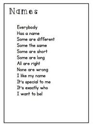 Name Poem Would Be Good For Beginning Of The School Year
