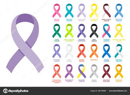 awareness ribbons set diffe color