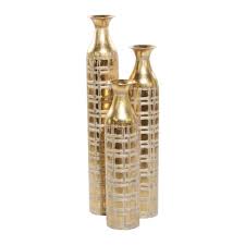 Litton Lane Cylinder Metal Gold Vase