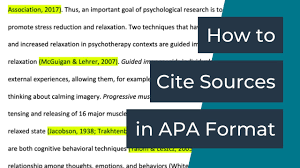 to cite sources apa 7th edition format