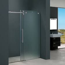 frosted glass sliding shower door