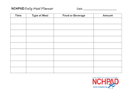 Nchpad Daily Meal Planner Template Nchpad Building Healthy