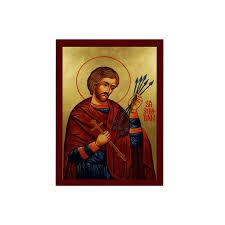 Saint Sebastian Icon Handmade Greek