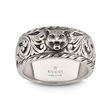 Gucci Gatto Thin Silver 10mm Ring With Feline Head