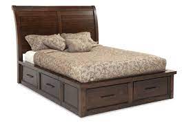 Hudson Queen Pecan Storage Bed Bed
