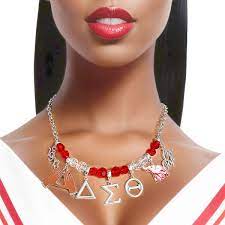 red clear bead delta necklace delta