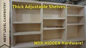 Installs to the shelf with wood screws and to the wall with drywall easy anchors and screws or stud mounted directly with screws without the requirement of cleats Thick Adjustable Shelves With Hidden Hardware Youtube