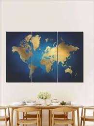 Polished World Map Wall Painting For