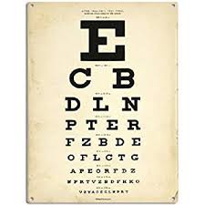Eye Chart Tin Sign