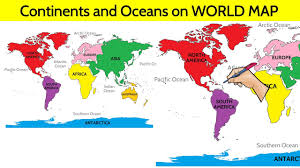 continents and oceans of the world map