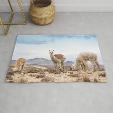 lamas andesmountains peru rug by