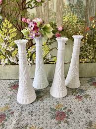 Flowers White Vase Set Of Vases Vintage