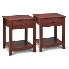 Minimalist style floating bedside table in solid beech with spacious drawer and shelf. Costway Set Of 2 Night Stand End Side Table Bedside Sofa Accent Table Overstock 29010546
