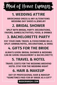 6 expenses the maid of honor should