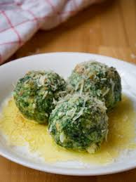 spinach dumplings with parmesan