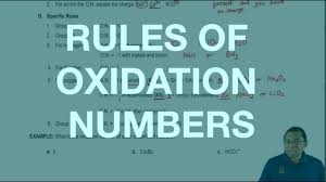 Rules For Oxidation Numbers