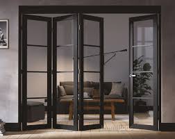 black soho folding doors clear glass