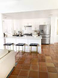 saltillo tile floors clean and shiny