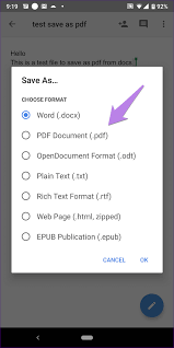 how to save google docs as pdf on
