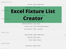 excel fixture list creator computera